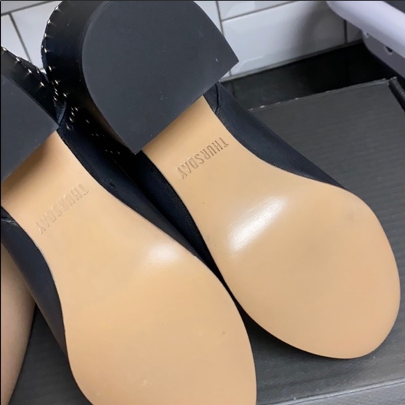 THURSDAY BOOTS black leather  Studded Ankle Boots Size 6.5 - Picture 3 of 5